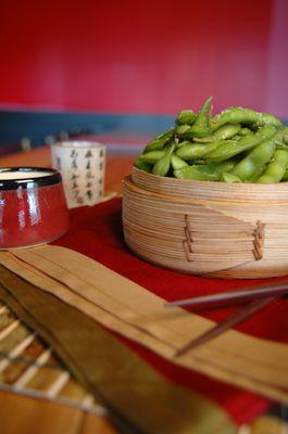 Japanese Edamame: steamed soybeans sprinkled with kosher salt & lots of love