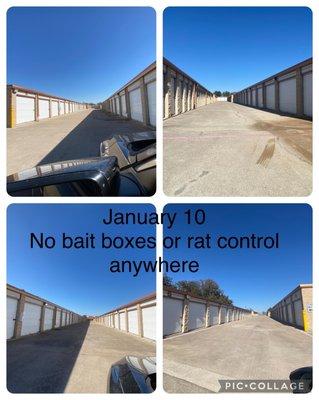 No bait boxes. No pest control.