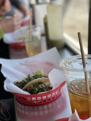 Yum!! So fresh and delicious. Asada taco and tostada