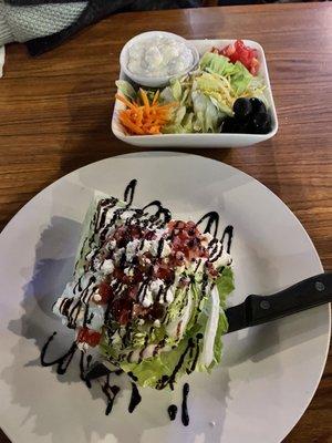 Wedge salad and Garden Green Salad