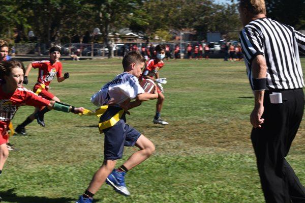 Students complete in BACSAL sports on nine different teams including boys flag football