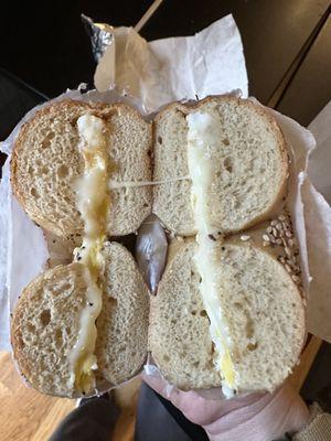 Egg and cheese bagel