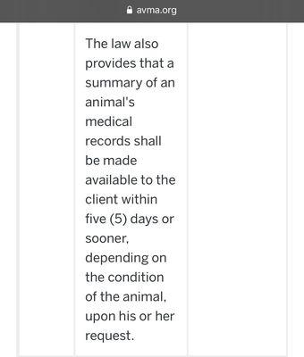 What the American Veterinary Medical Association has on their website (cont.)