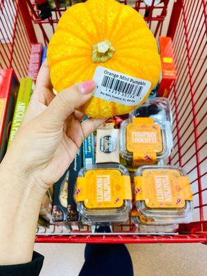 Baby pumpkin! And all things pumpkin in my cart. Joining the dark side: orange side!