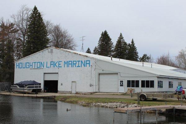 Boat storage in Houghton Lake.