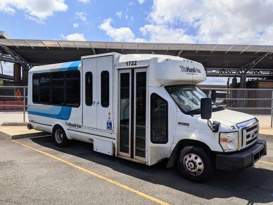 TheHandi Van #1722 parked at the the Kalihi bus yard