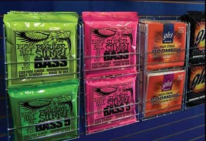 Stage 1 Music carries a full range of strings by Ernie Ball, D'Addario, GHS, Elixir, Dunlop & Martin.