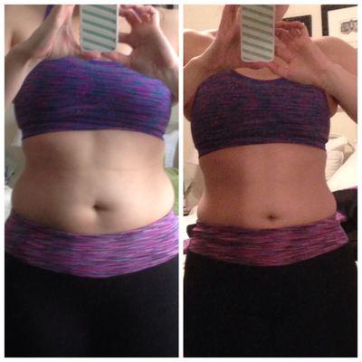 Fitness Challenge before and after photos.