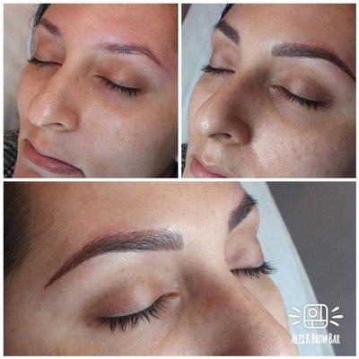 Microblading with light shading