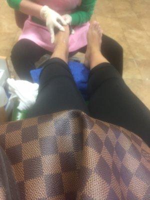 Hot stone pedicure