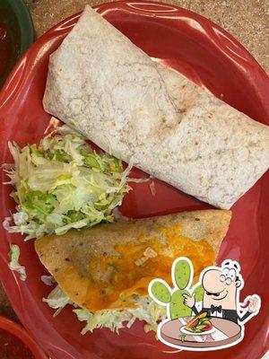 Bean and Cheese Burrito and Shredded Beef Taco