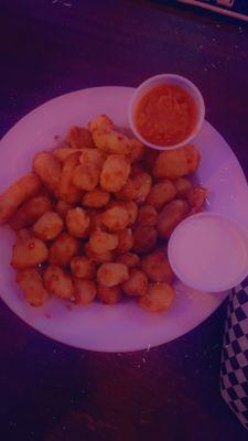 Excellent cheese curds, with a nice portion