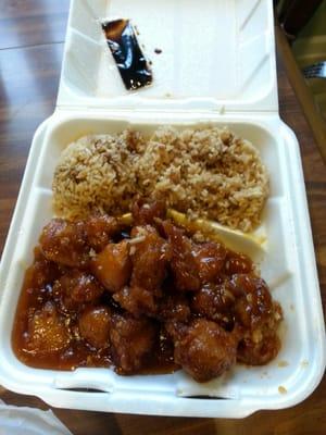 General Tso's Chicken and fried rice