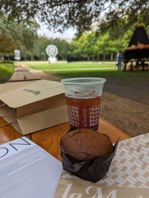 Bran Muffin+ Iced Tea+Courtyard=Serenity