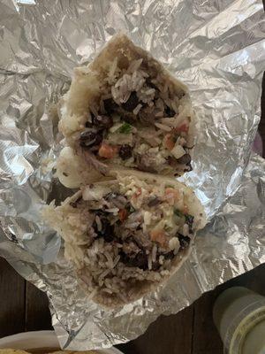 Garlic lime steak burrito, very tasty!