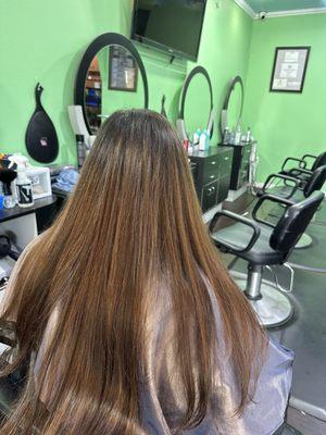 Balayage on brunette hair