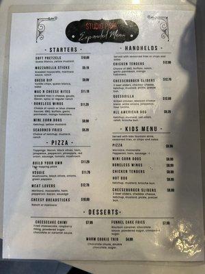 Food menu