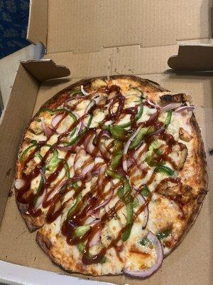 Small bbq chicken pizza