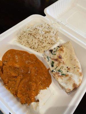 What was left of Garlic Naan and New Delhi Butter Chicken