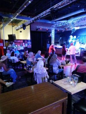 Stage, dining area, and dance floor.  Featured on stage was Canned Heat.