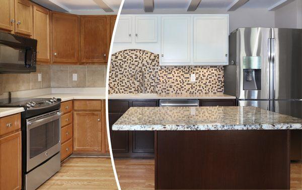 Two-Tone Cabinets Before & After