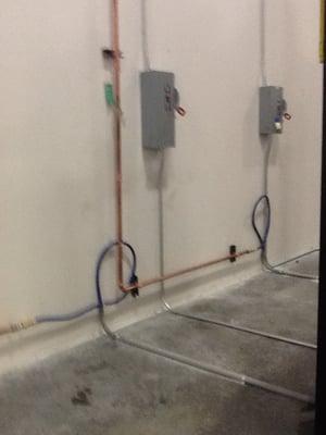 Commercial 
 Installation of water and air lines for hydraulic pressures