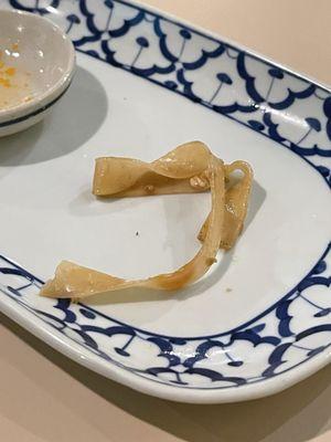 Undercooked rice noodle