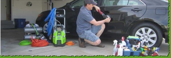 Mike at work with Boulder mobile car detailing.