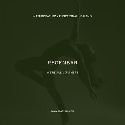 REGENBAR is a naturopathic and functional medical clinic empowering humans to be the CEO and VIP of their health.