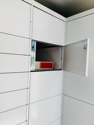 Lockers for your packages, easy to use and can be accessed 24/7