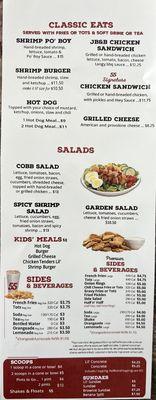 Takeout menu side 2