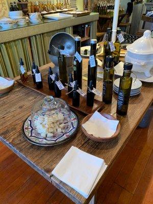 Infused olive oil tastings