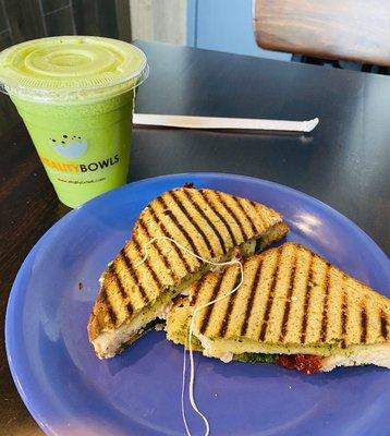 Turkey roasted panini & detoxifier juice   best option for a healthy breakfast!