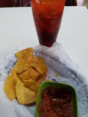 Great chips and salsa served all day