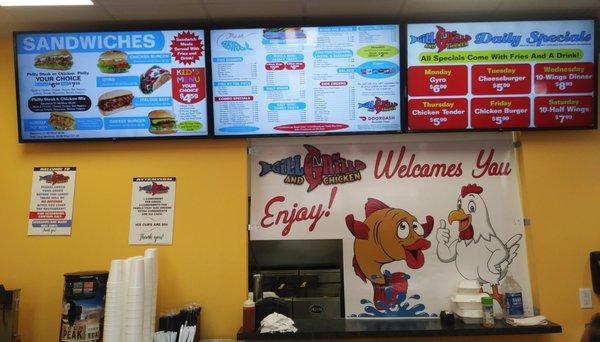 Digital Menu designed for Gill Grill Chicken & Fish