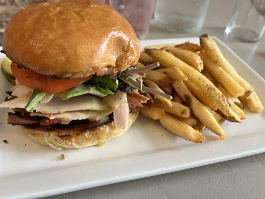 Smoked trout burger