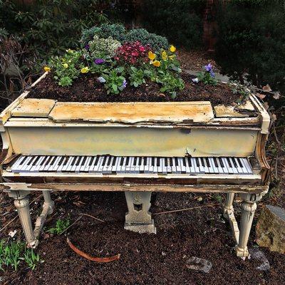 Piano Project in front of shop.