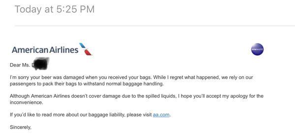 I have so many choice words for this airline. Destroy my stuff and don't refund me. Excellent service.