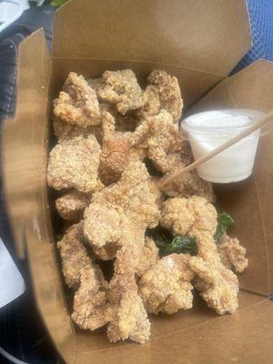 Basil popcorn chicken