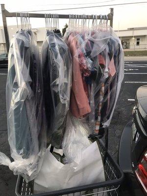 My clothing! I bring my own hangers!