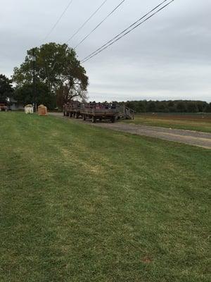 Hay ride around the farm