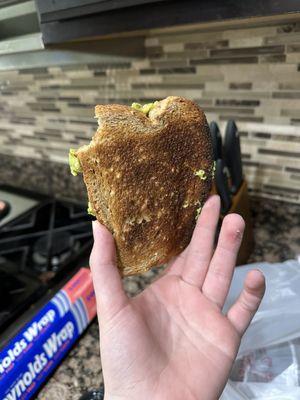 Avocado Toast was horribly burnt and bland