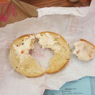 Thanks for the soggy, half assed bagel, DD...