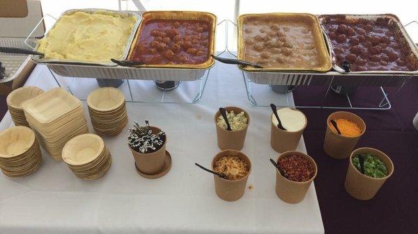 Meatball bar at Say I Do Fishers Bridal Show