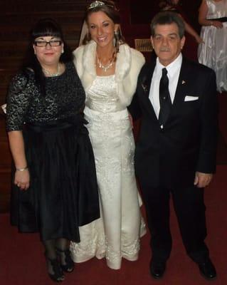 My mom my dad and myself standing in the sanctuary