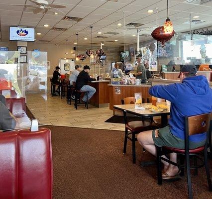 Inside the restaurant.