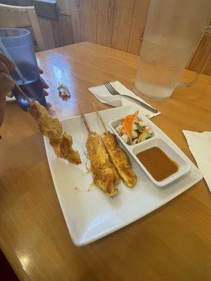 We had the yellow curry and the Satay chicken appetizer, it was delicious