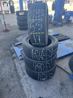 Set of used tires