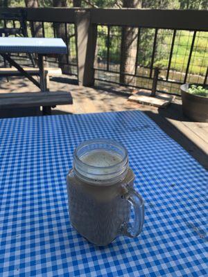 Cafe au lait on the patio