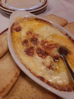 3 cheese fondue with soft fried pita bread